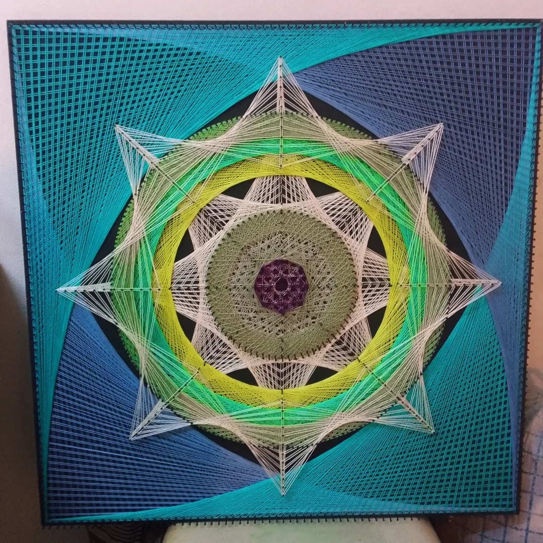 String art mandala verde